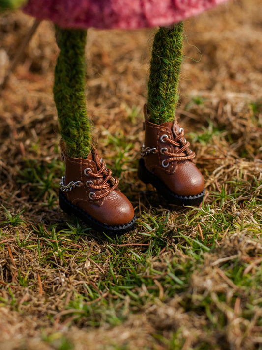 Brown Shoes with Chain