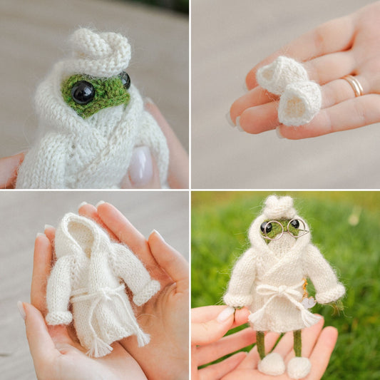 Spa Outfit Knitting Pattern for Knitted Frog (PDF)