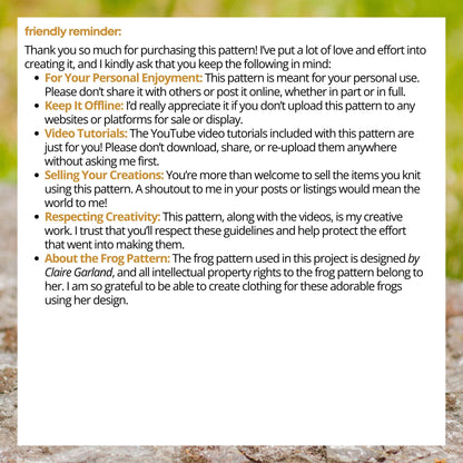 Bumblebee Outfit Knitting Pattern for Knitted Frog (PDF)