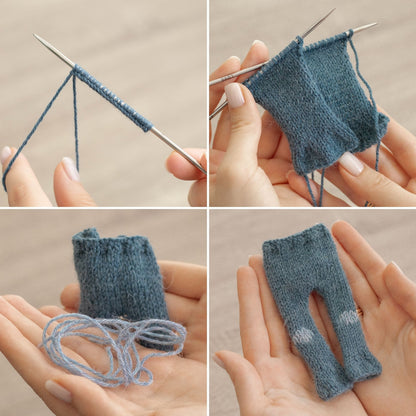 Jeans Knitting Pattern for Knitted Frog (PDF)