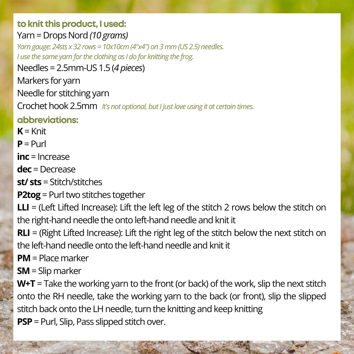 Knitted Frog Pajamas Knitting Pattern (PDF)