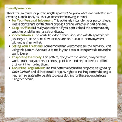 Knitted Frog Pajamas Knitting Pattern (PDF)