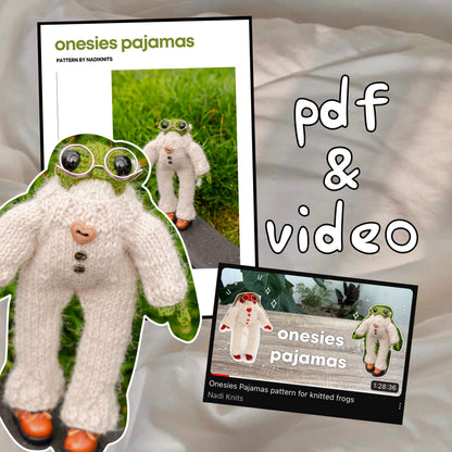 Knitted Frog Pajamas Knitting Pattern (PDF)