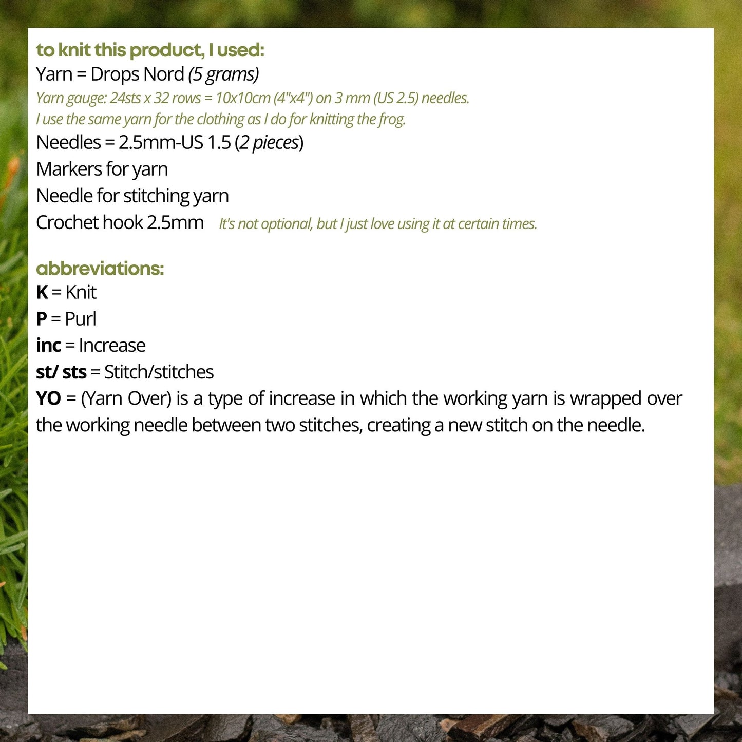 Pleated Skirt Knitting Pattern for Knitted Frog (PDF)