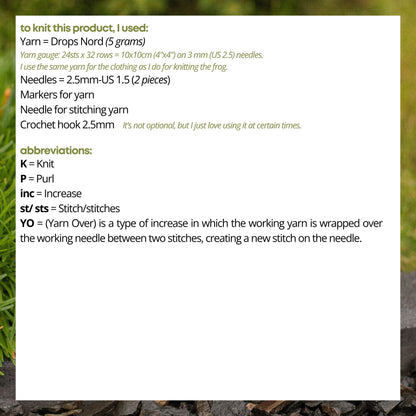 Pleated Skirt Knitting Pattern for Knitted Frog (PDF)