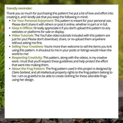 Pleated Skirt Knitting Pattern for Knitted Frog (PDF)