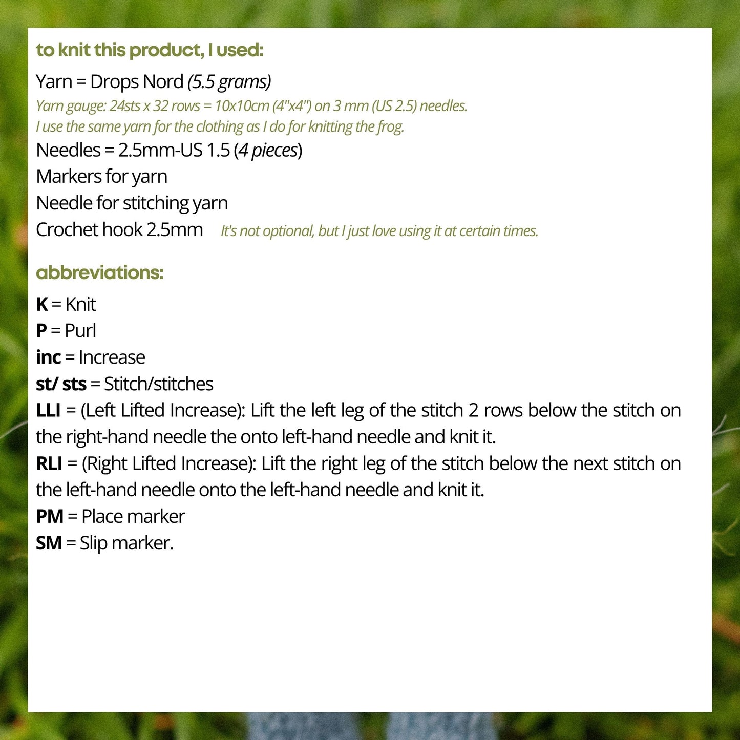 Frog Sweater Knitting Pattern for Knitted Frog (PDF)