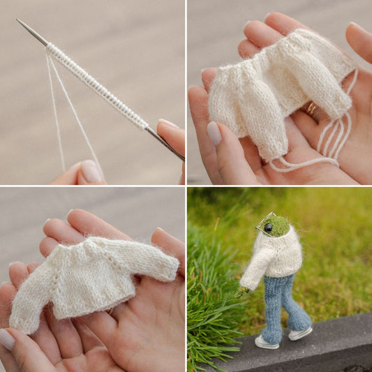 Frog Sweater Knitting Pattern for Knitted Frog (PDF)