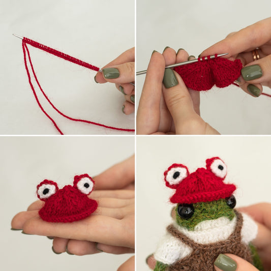 Frog Hat with Eyes Knitting Pattern for Knitted Frog (PDF)