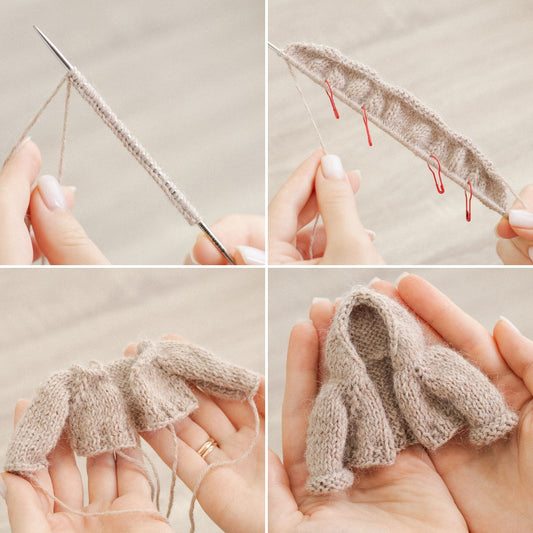 Open Front Hoodie Knitting Pattern for Knitted Frog (PDF)