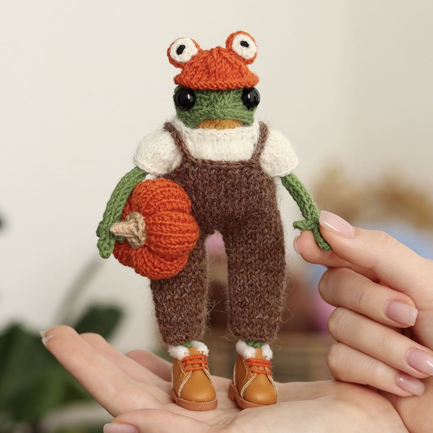 Frog Hat with Eyes Knitting Pattern for Knitted Frog (PDF)