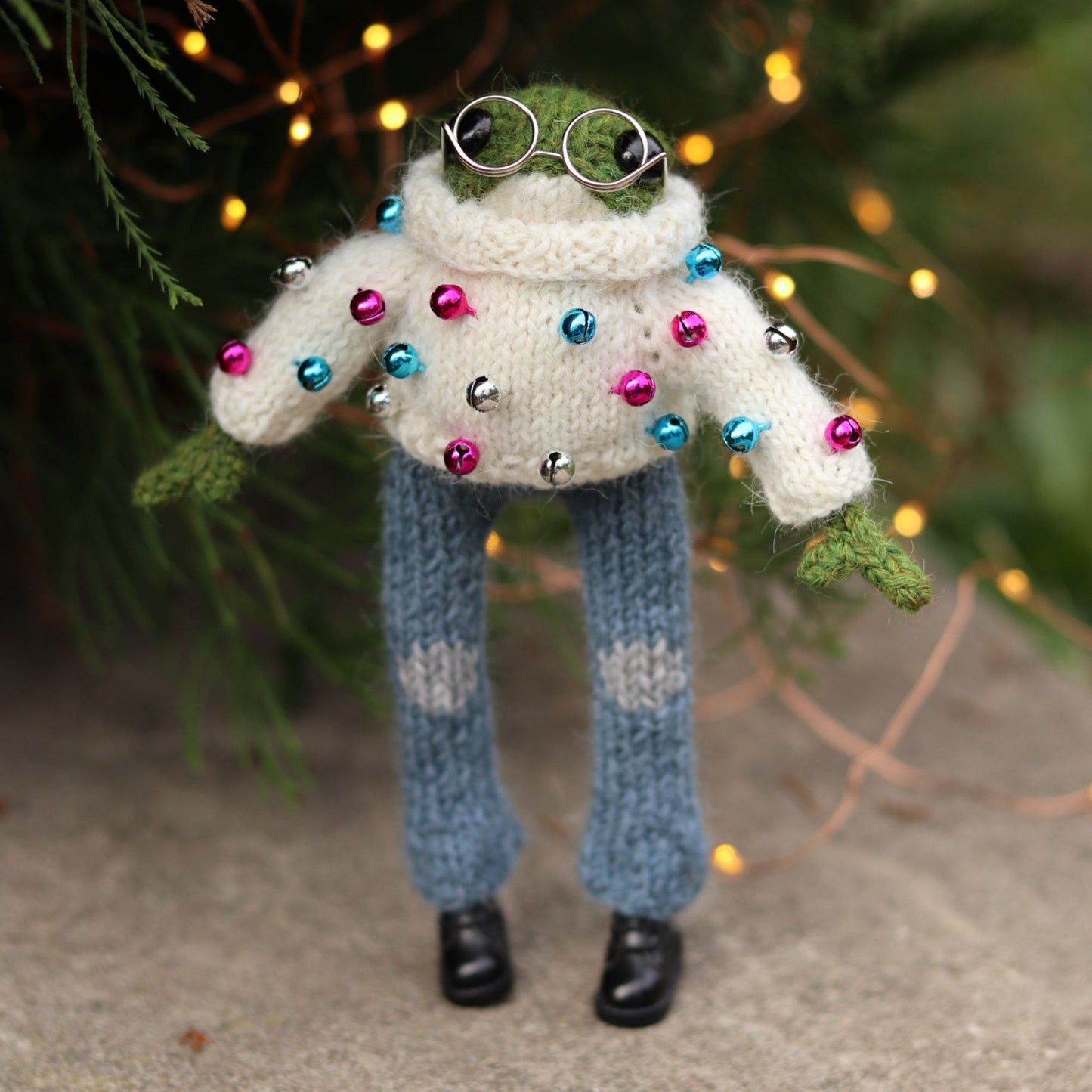 Jeans Knitting Pattern for Knitted Frog (PDF)